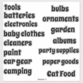 Sticker Garage Organiser Vinyl Personnalisable (Feuille)