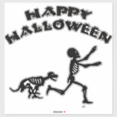 Sticker Garçon et chien d'Halloween (Feuille)