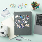 Sticker Garçon et fille anime esthétique tenue décontracté (Couverture iPad)