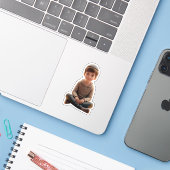 Sticker Garçon juif souriant – Design mignon avec Kippa (Ordinateur portable avec iPhone)