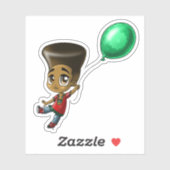 Sticker Garçon noir (Feuille)