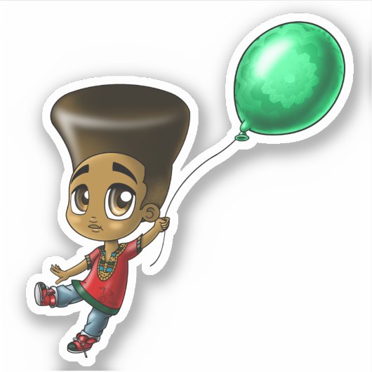 Sticker Garçon noir (Devant)