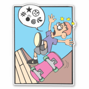 Sticker Garçon qui fait du patin