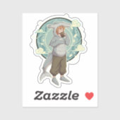 Sticker Garçon Requin Marteau Mignon Pièce d'Art (Feuille)