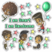 Sticker Garçons africains américains (Devant)