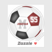 Sticker garçons filles maroon noir équipe de football coul (Feuille)