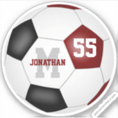 Sticker garçons filles maroon noir équipe de football coul (Devant)