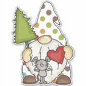 Sticker Garden Gnomes avec Mouse Buddy Funny Car (Devant)