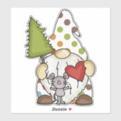 Sticker Garden Gnomes avec Mouse Buddy Funny Car (Feuille)