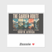 Sticker Garden Route South Africa Illustration Vintage (Feuille)