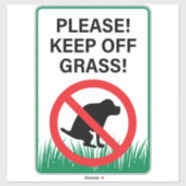 Sticker Garder De L'Herbe Pas Chien Poop Signal (Feuille)