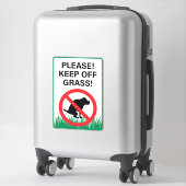 Sticker Garder De L'Herbe Pas Chien Poop Signal (Sur valise)