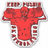 Sticker Garder Pusboard Rouge - 4" Kiss Cut Vinyl (Devant)