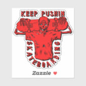 Sticker Garder Pusboard Rouge - 4" Kiss Cut Vinyl (Feuille)