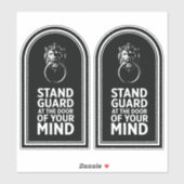 Sticker Gardez La Porte De Votre Esprit - Citation (Feuille)