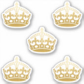 Sticker Gardez le calme Couronne en Or de Faux (Devant)