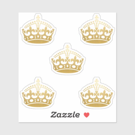 Sticker Gardez le calme Couronne en Or de Faux (Feuille)
