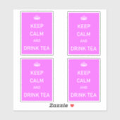 Sticker Gardez le calme et buvez du thé mème (Feuille)