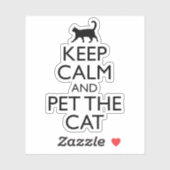 Sticker Gardez Le Calme Et Mettez Le Chat (Feuille)