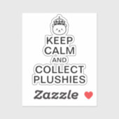 Sticker Gardez Le Calme Et Recueillez Les Plushies | Devis (Feuille)
