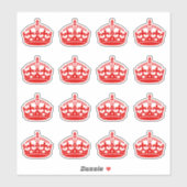 Sticker Gardez le calme rouge couronne (Feuille)
