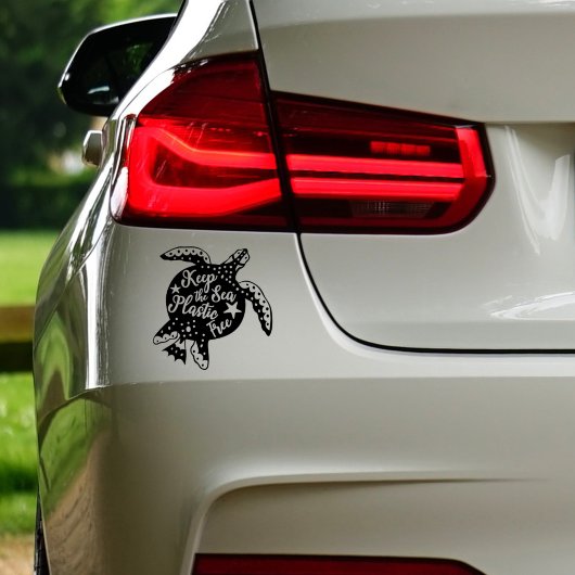 Sticker Gardez Le Plastique De Mer Gratuit, Végétal