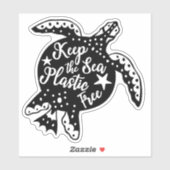 Sticker Gardez Le Plastique De Mer Gratuit, Végétal (Feuille)