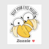 Sticker Gardez Vos Yeux Peints Funny Eyeball Pun (Feuille)