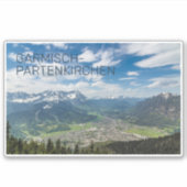 Sticker Garmisch-Partenkirchen Bavaria Alpes Panorama Cade (Devant)
