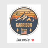 Sticker Garrison, Iowa Ia, États-Unis (Feuille)