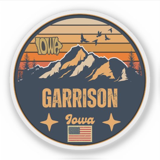 Sticker Garrison, Iowa Ia, États-Unis (Devant)