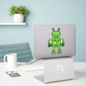 Sticker Gary le robot vert mignonne Whimsical (Ordinateur portable sur le bureau)