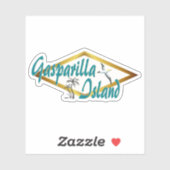 Sticker Gasparilla Island Boca Grande Floride design plage (Feuille)