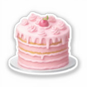 Sticker Gâteau à gouttes rose Emoji (Recto)