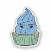 Sticker Gâteau Cupcake Bleu Grincheux (Devant)