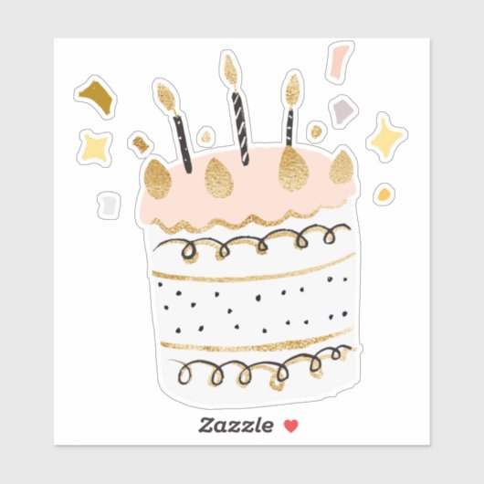 Sticker Gâteau d'anniversaire (Feuille)