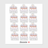 Sticker Gâteau d'anniversaire (Feuille)