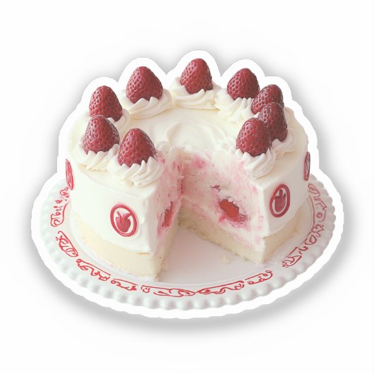 Sticker Gâteau de crème à fraise (Recto)