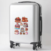 Sticker gâteau dessert pâtisserie illustrations couleur ar (Sur valise)