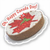 Sticker Gâteau du drapeau du Canada Feuille d'érable (Recto)