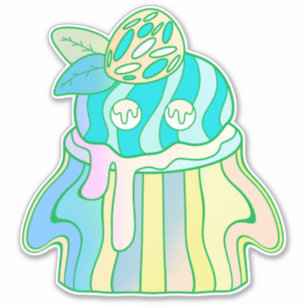 Sticker Gâteau fantôme