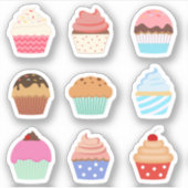 Sticker Gâteaux Cupcakes Colorés Mignons Planificateur Déc (Devant)