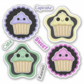 Sticker Gâteaux Cupcakes Kawaii à assortir (Devant)
