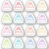 Sticker Gâteaux d'anniversaire colorés Rappel d'anniversai (Devant)