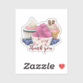 Sticker gâteaux Merci (Feuille)