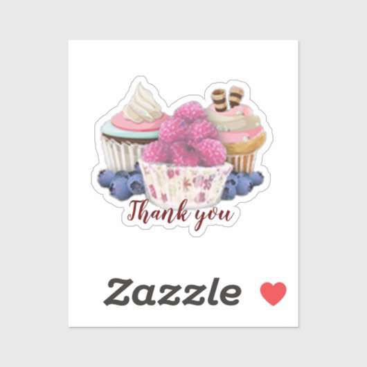 Sticker gâteaux Merci (Feuille)