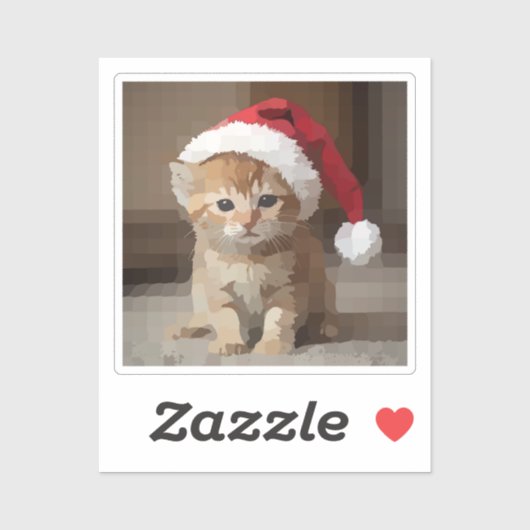 Sticker Gato fofo em noite de Natal. (Feuille)