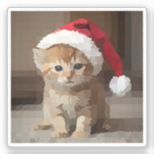 Sticker Gato fofo em noite de Natal. (Recto)