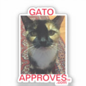 Sticker Gato keurt af, keurt goed (Voorkant)