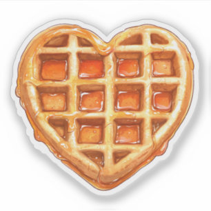 Sticker gaufre en forme de coeur
